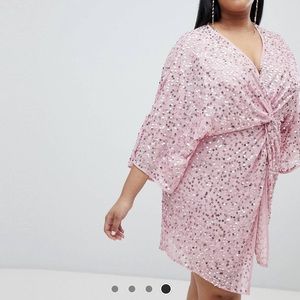 Pink sequin party dress
